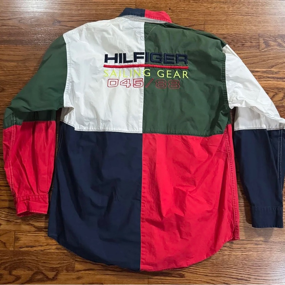 Vintage Tommy Hilfiger Sailing Gear Colorful Button Down Shirt (Size M) - Picture 2 of 3